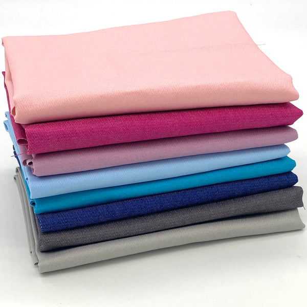 SPECIAL BUY: Bundle of EIGHT Fat Quarters of Yarn Dyed Stretch Denim