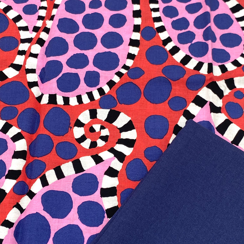 Half Metre Heaven: Kaffe Fassett Collective | August 2023 'Paisley Dot' Black & White PWBM090 with Navy
