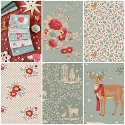 PREORDER: Tilda | Merry Little Christmas: FIVE Fabrics CUT TO ORDER in ¼m increments: DUCK EGG