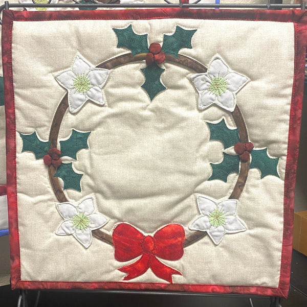 INSTRUCTIONS with Template: Calendar Quilt | BLOCK 12 December 'Winter Wreath': PRINTED VERSION