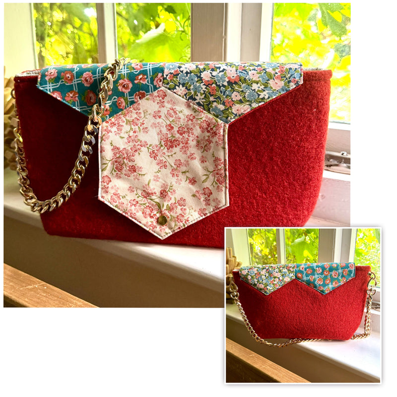 INSTRUCTIONS + HEXIFORM: Hexagon Flap Bag PRINTED VERSION + Three 3" Hexagon Hexiforms