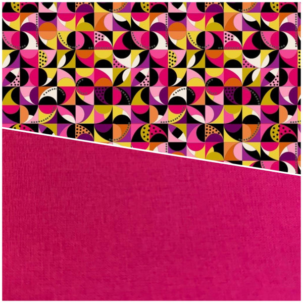 Half Metre Heaven: Makower | Jewel Tones 'Mosaic' Pink 2301/P with Pomegranate