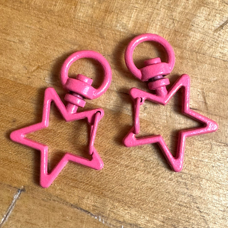 HARDWARE: PAIR of Star-Shaped Spring Clips with Jump Ring Attachment ...