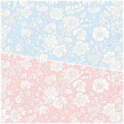 FAT QUARTER DUO (XXL Size: Approx 20" x 54"): Liberty | Emily Blossom: 406A POWDER ROSE + 409A