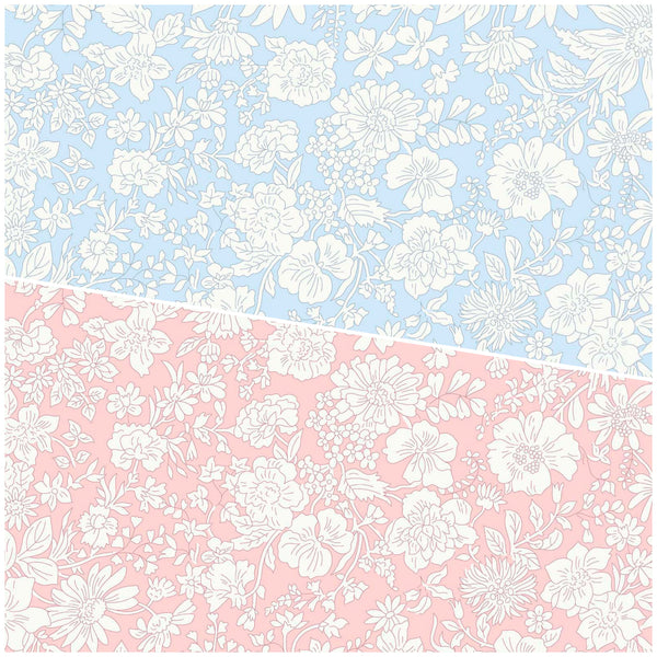 FAT QUARTER DUO (XXL Size: Approx 20" x 54"): Liberty | Emily Blossom: 406A POWDER ROSE + 409A