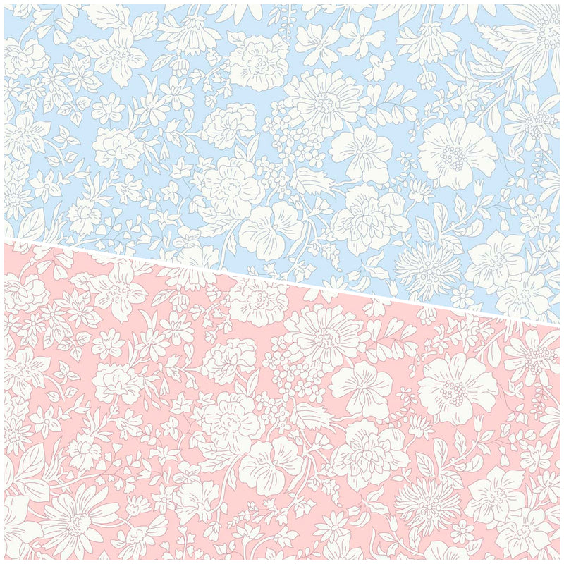 FAT QUARTER DUO (XXL Size: Approx 20" x 54"): Liberty | Emily Blossom: 406A POWDER ROSE + 409A