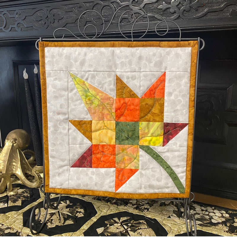 INSTRUCTIONS with Template: Calendar Quilt | BLOCK 9 September 'Autumn Leaves': DIGITAL DOWNLOAD