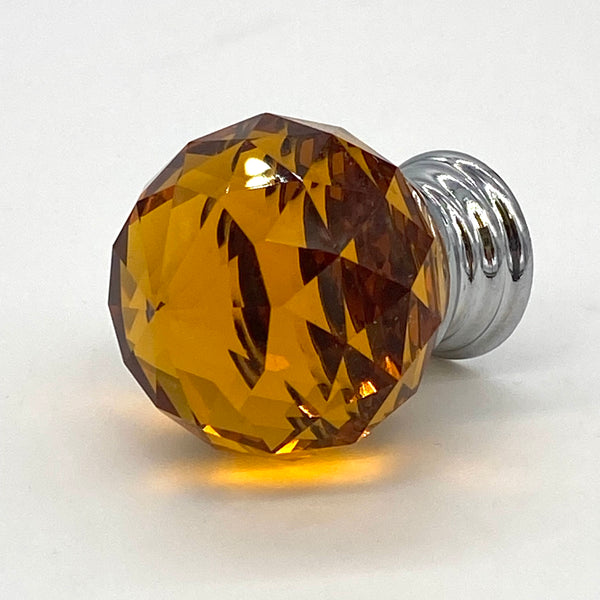 HARDWARE: 30mm Faceted Crystal Ball Effect Knob with Round Silver Colour Base: COFFEE