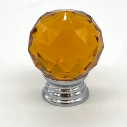 HARDWARE: 30mm Faceted Crystal Ball Effect Knob with Round Silver Colour Base: COFFEE