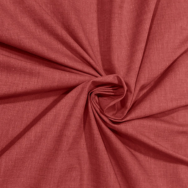 Yarn Dyed Cotton Chambray: Red: by the 1/2m