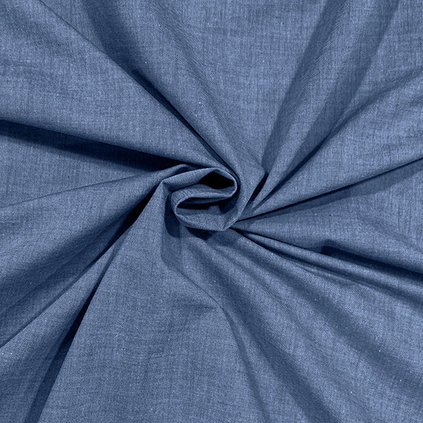 Yarn Dyed Cotton Chambray: Royal: by the 1/2m - Delayed Despatch
