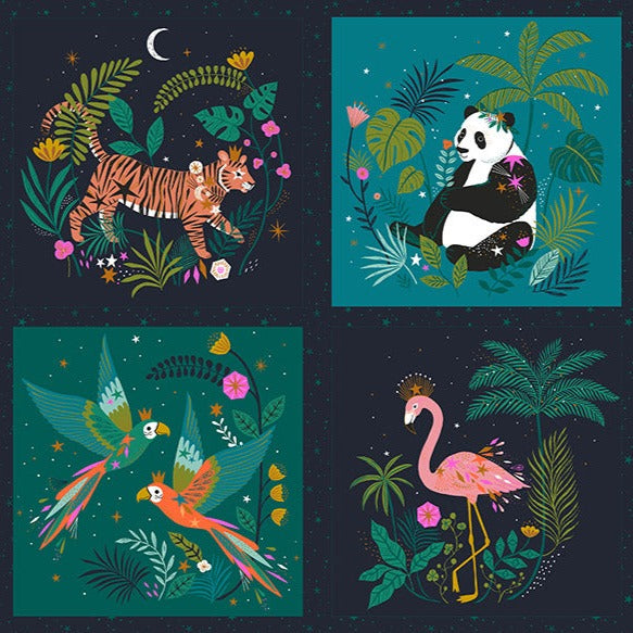 Bethan Janine for Dashwood Studio | Jungle Luxe (Metallic) 'Jungle Blocks' JLUXE2238: 60cm Panel