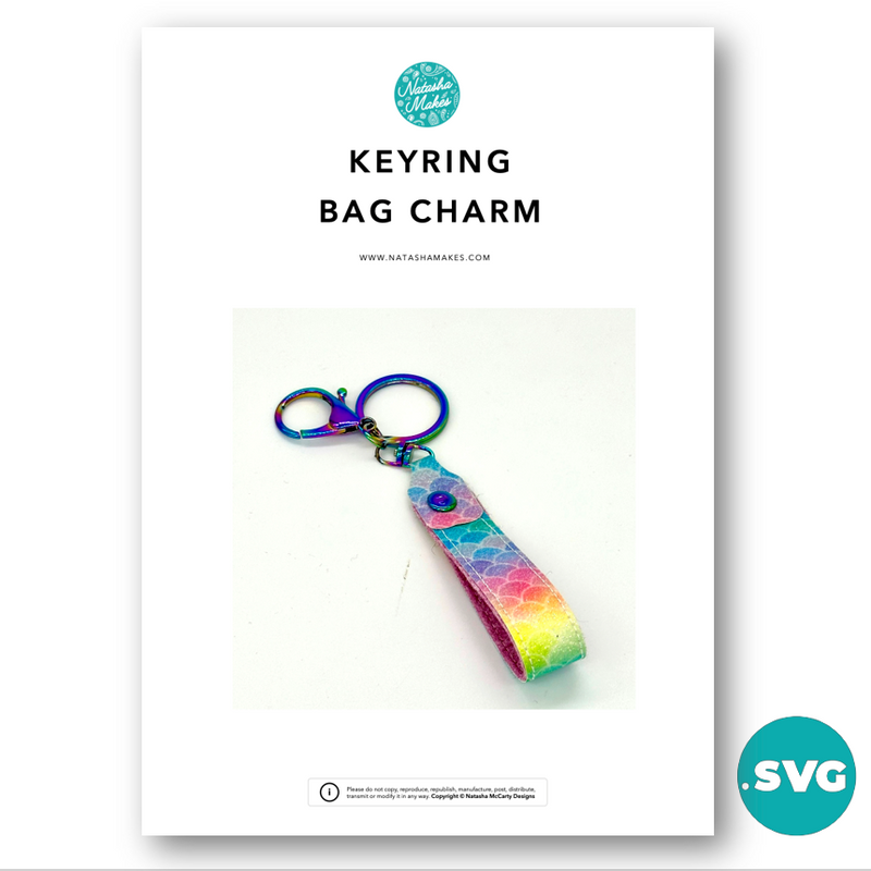 DIGITAL SVG FILE: Keyring Bag Charm: SVG CUTTING FILE ONLY