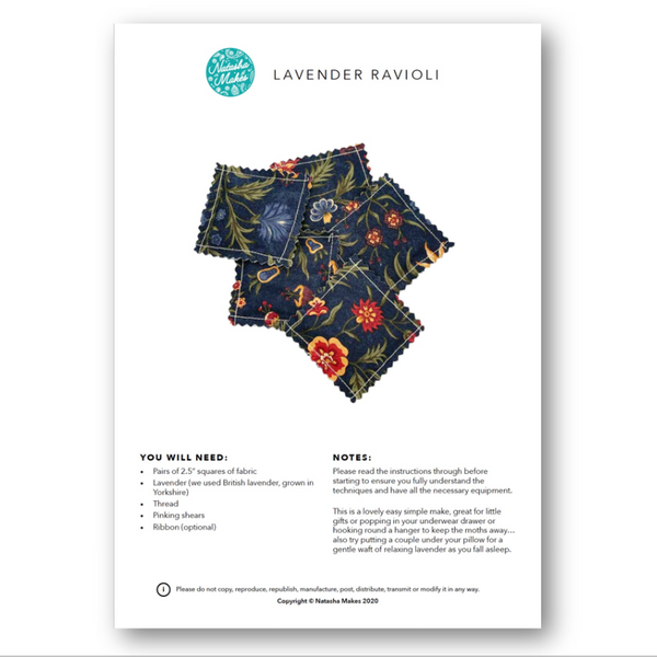 INSTRUCTIONS: Lavender Ravioli: PRINTED VERSION