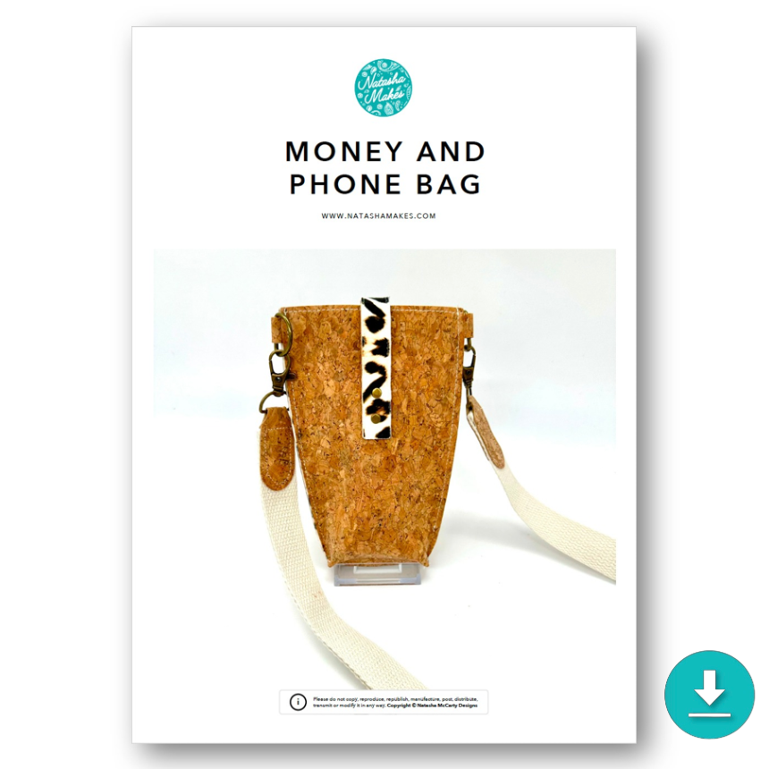 INSTRUCTIONS Money and Phone Bag DIGITAL DOWNLOAD Natasha Makes