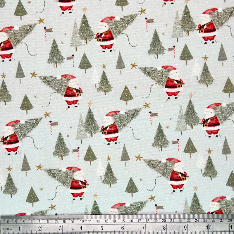 Chatham Glyn | Design Pure Cotton Panama 'Father Christmas' Ice PUC031: by the 1/2m