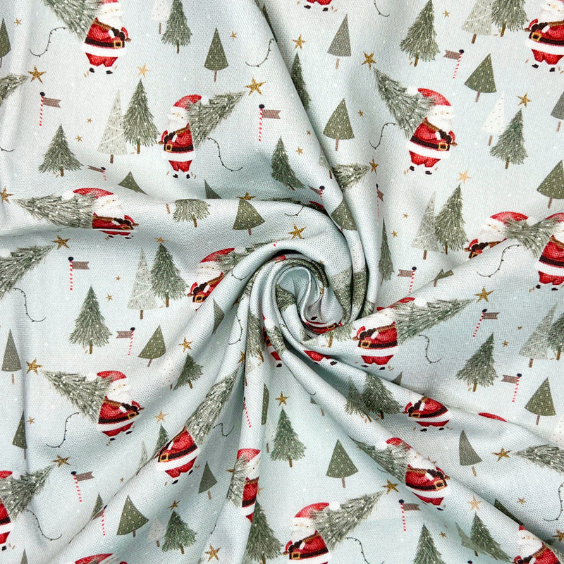 Chatham Glyn | Design Pure Cotton Panama 'Father Christmas' Ice PUC031: by the 1/2m