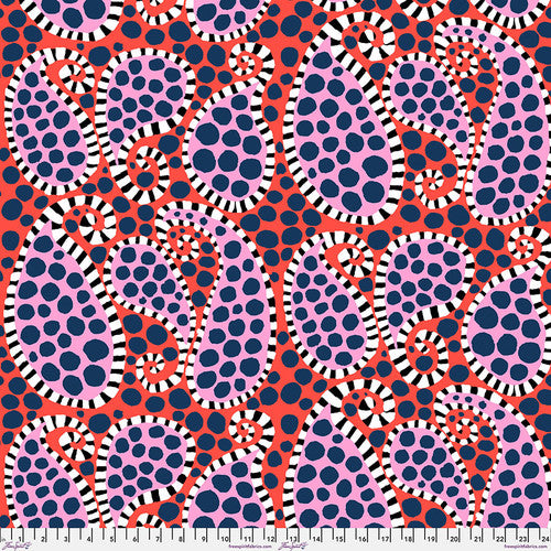 Kaffe Fassett Collective | August 2023 'Paisley Dot' Black & White PWBM090: by the 1/2m