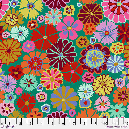 Kaffe Fassett Collective | August 2024 'Folk Flower' Multi PWGP204.MULTI: by the 1/2m