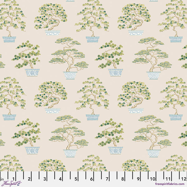 BOLT END SALE: Sanderson | Water Garden Collection 'Penjing' Ivory PWSA046: Approx 2.85m