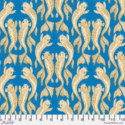 Sanderson | Water Garden Collection 'Voyaging Koi' Blue PWSA048: by the 1/2m