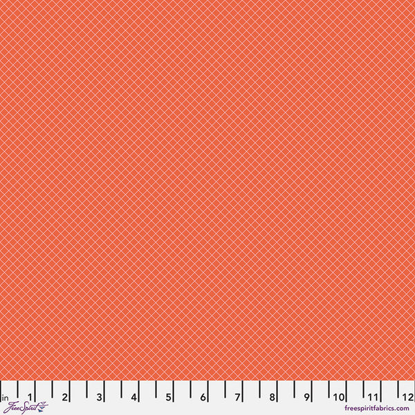 Tula Pink | True Colors 'On The Grid' Salmon PWTP255: by the 1/2m