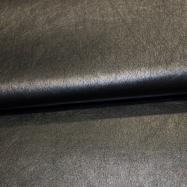 BOLT END SALE: Faux Leather /  Leatherlook PU: Pewter: Approx 1m