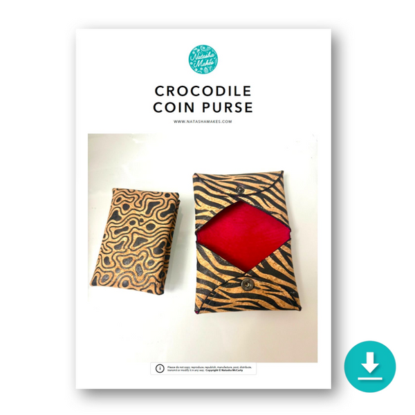 INSTRUCTIONS: Crocodile Coin Purse: DIGITAL DOWNLOAD