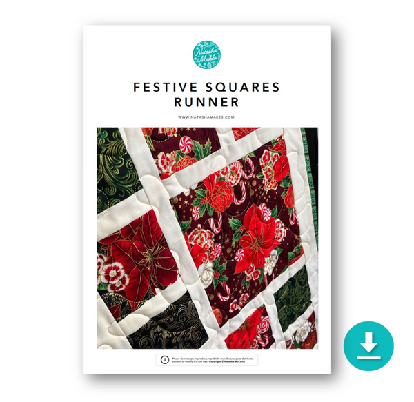 INSTRUCTIONS: Festive Squares Runner: DIGITAL DOWNLOAD