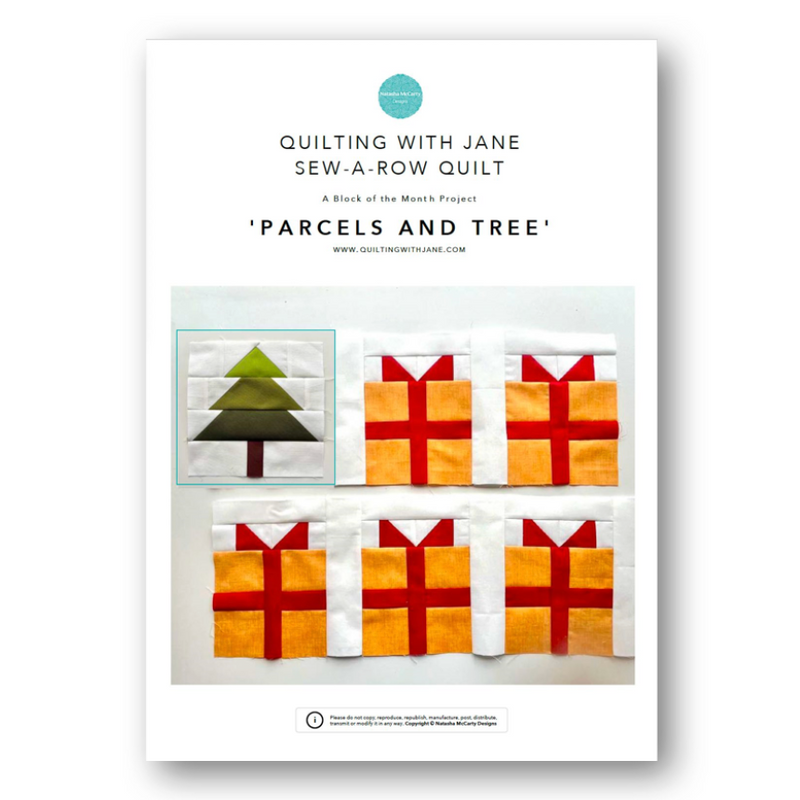 INSTRUCTIONS: Quilting With Jane Sew-A-Row BOTM | 'Parcels and Tree' Blocks: PRINTED VERSION