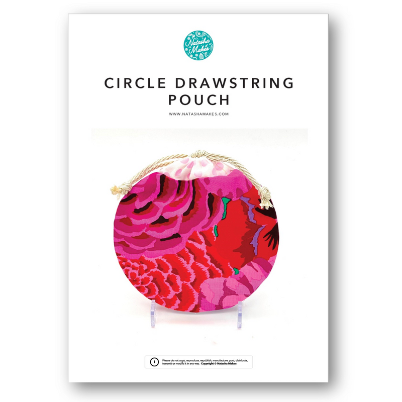 INSTRUCTIONS: Circle Drawstring Pouch: PRINTED VERSION