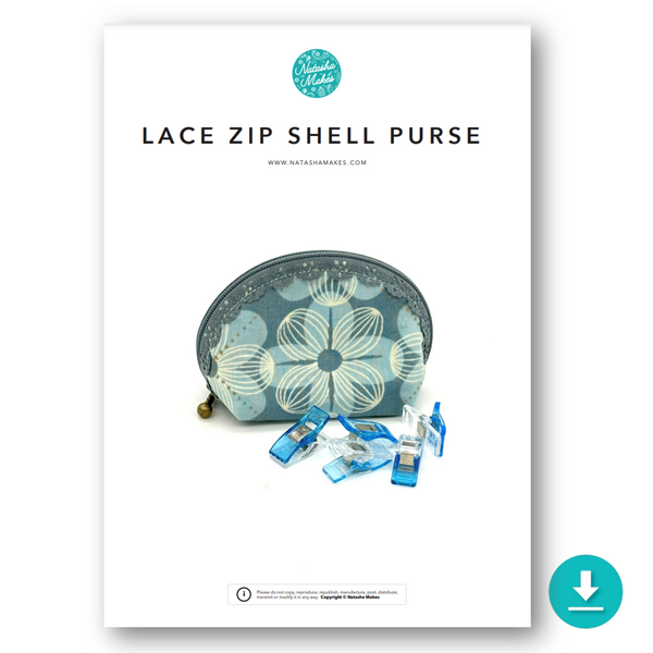INSTRUCTIONS: Lace Zip Shell Purse: DIGITAL DOWNLOAD