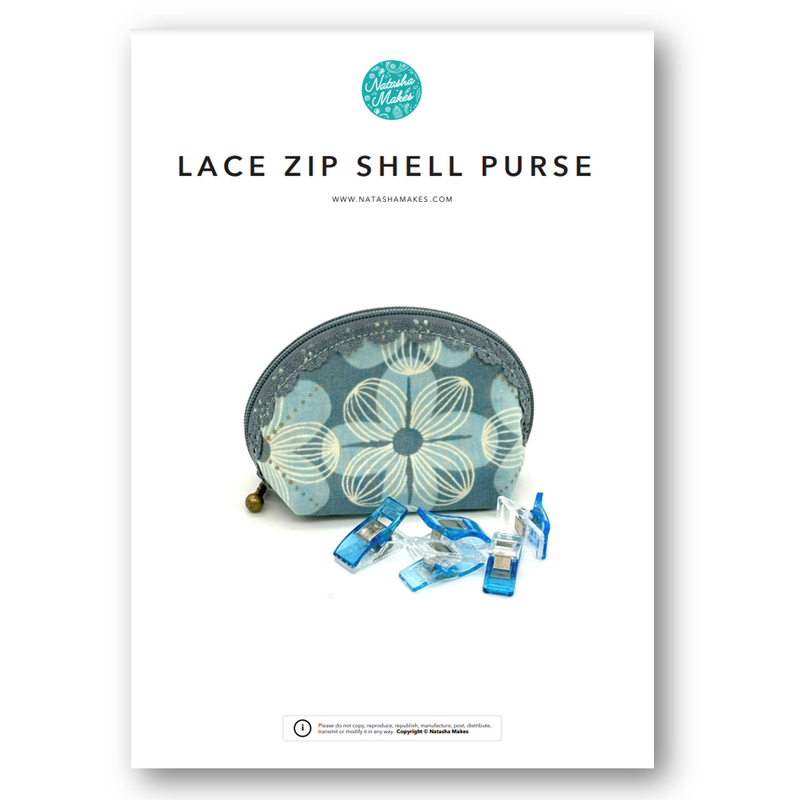 INSTRUCTIONS: Lace Zip Shell Purse: PRINTED VERSION
