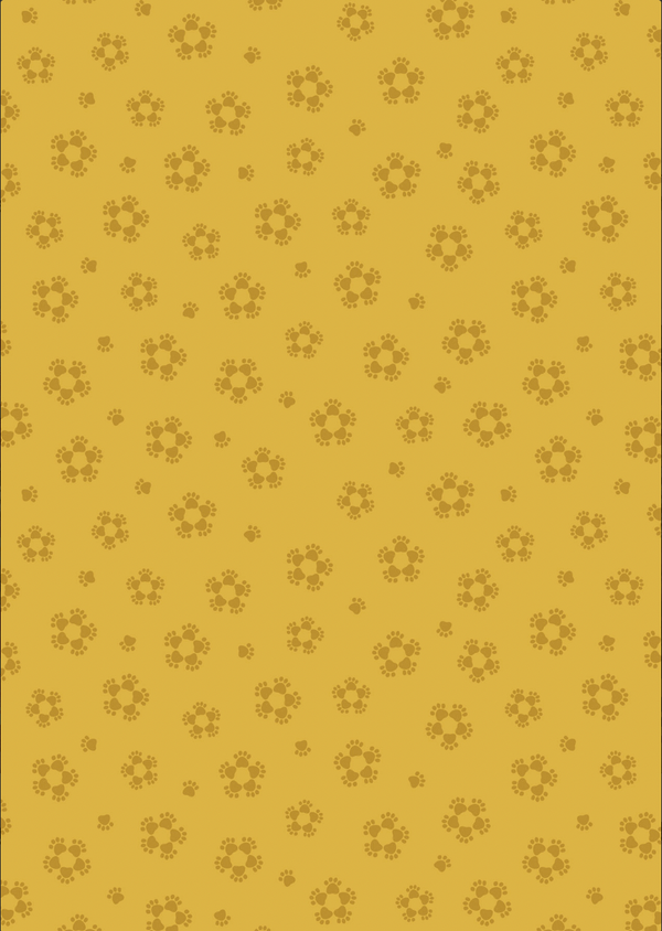 BOLT END SALE: Lewis & Irene | Paws & Claws 'Paw Flowers' on Yellow A710.1: Approx 3m