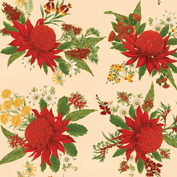 Leesa Chandler | Under The Australian Sun 'Large Waratahs' Red Ivory 0024 1: by the 60cm increment
