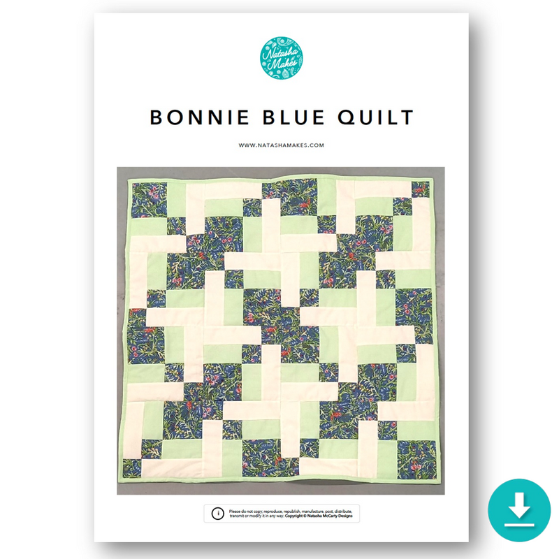 INSTRUCTIONS: 'Bonnie Blue' Quilt Pattern: DIGITAL DOWNLOAD