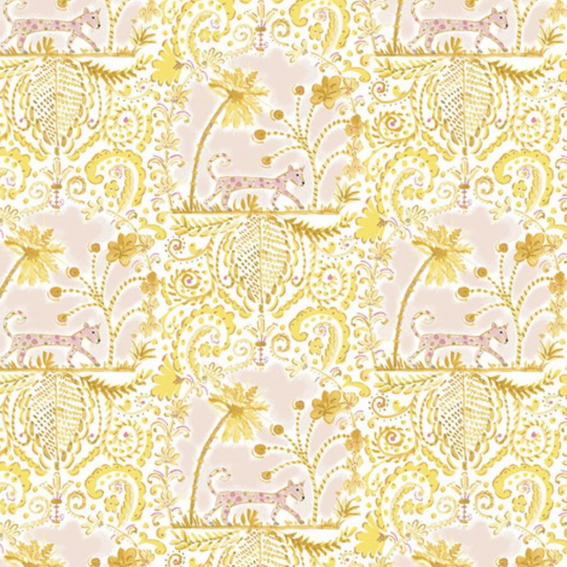 BOLT END SALE: Dena Designs | Ladybird 'Tiger Medallion' Gold PWDF320: Approx 0.75 metres