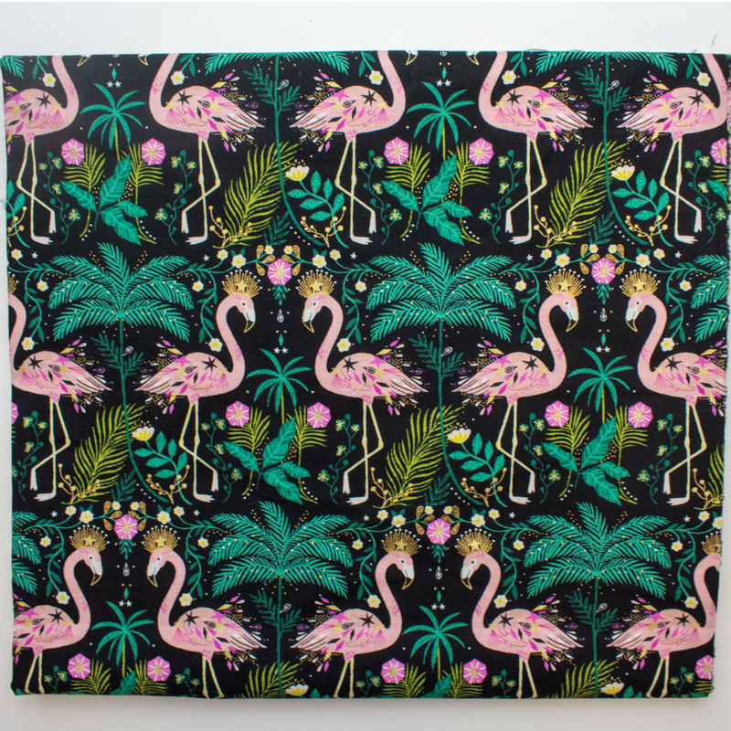 Bethan Janine for Dashwood Studio | Jungle Luxe (Metallic) 'Flamingos' JLUXE2237: by the 1/2m