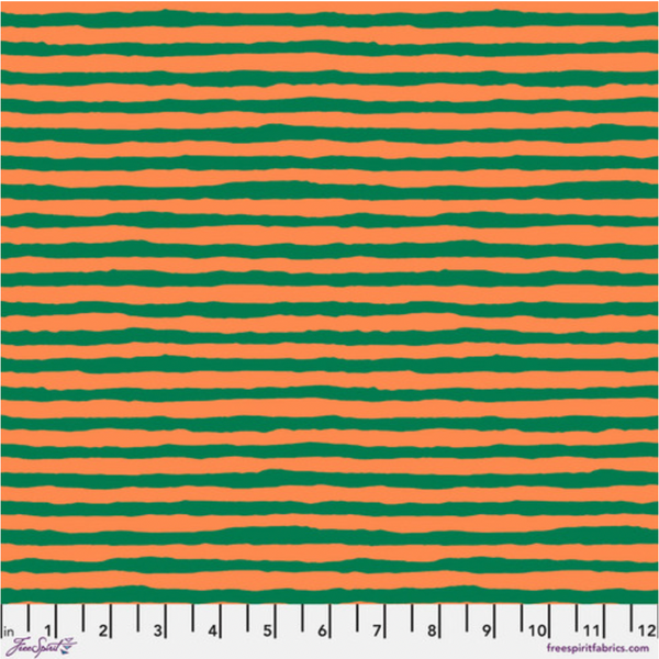Kaffe Fassett Collective | February 2024 'Comb Stripe' Green PWBM084: by the 1/2m
