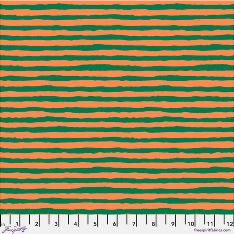 BOLT END SALE: Kaffe Fassett Collective | February 2024 'Comb Stripe' Green PWBM084: Approx 2.85m