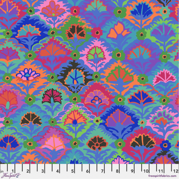 Kaffe Fassett Collective | February 2024 'Step Flower' Blue PWGP202: by the 1/2m