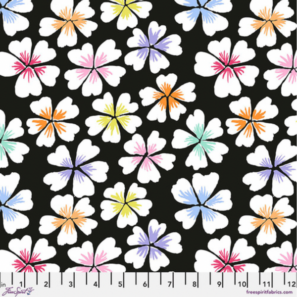 Kaffe Fassett Collective | February 2024 'Petals' Black PWGP201: by the 1/2m