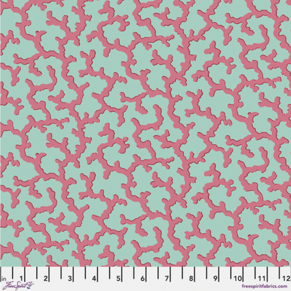 Kaffe Fassett Collective | February 2024 'Coral' Duckegg PWPJ004: by the 1/2m