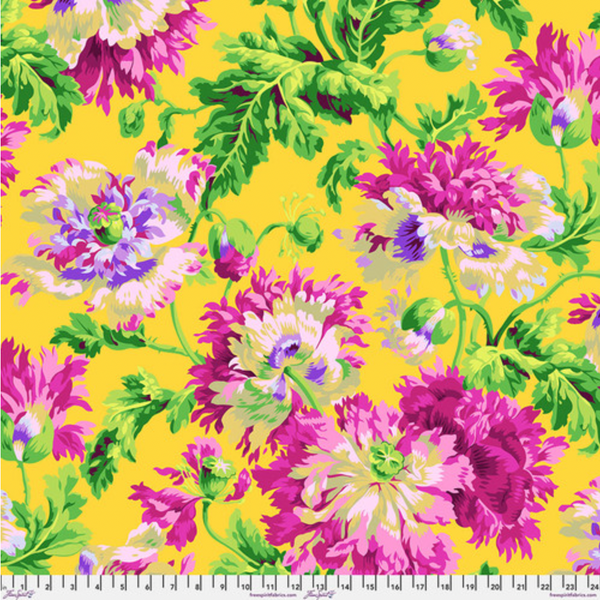 Kaffe Fassett Collective | February 2024 'Garden Party' Yellow PWPJ020: by the 1/2m