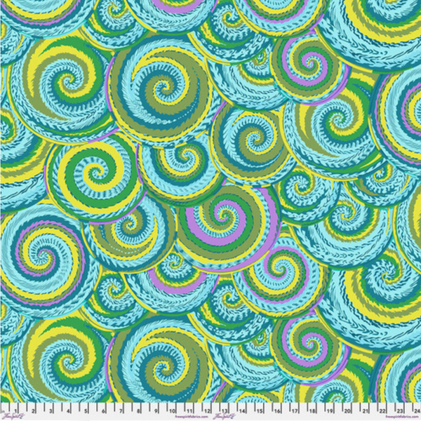 Kaffe Fassett Collective | February 2024 'Curly Baskets' Green PWPJ066: by the 1/2m