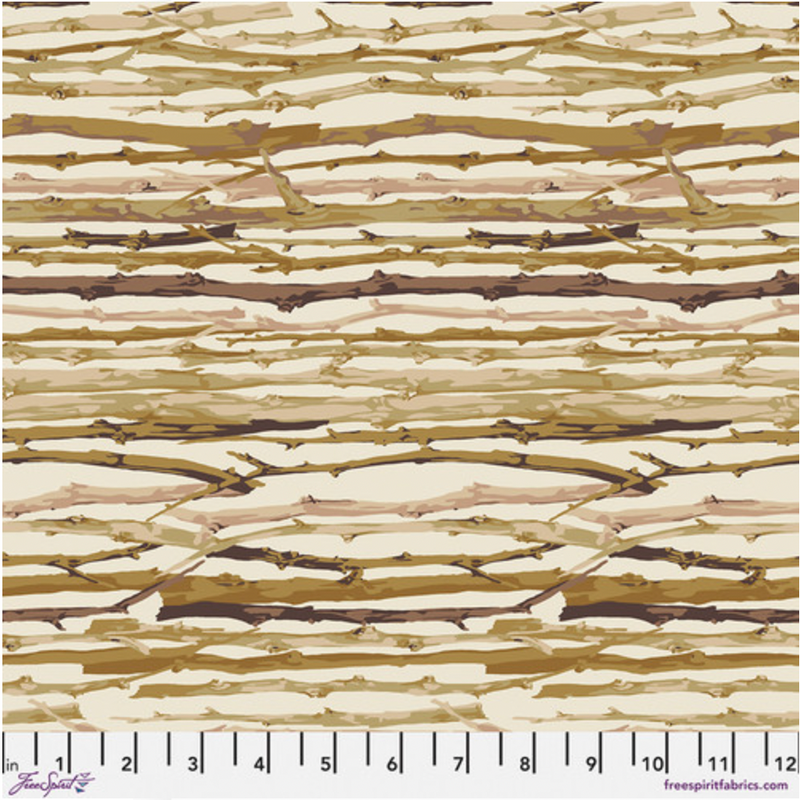 WAREHOUSE CLEARANCE: Martha Negley | Garden 'Twig Stripe' Natural PWMN032: PRECUT 2 METRES