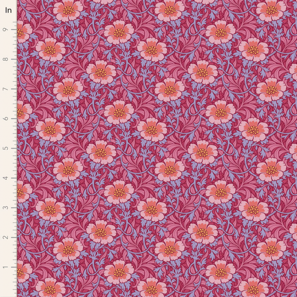 Tilda | Hibernation Collection: 100527 'Winterrose' in Hibiscus: by the 1/2m