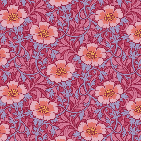 Tilda | Hibernation Collection: 100527 'Winterrose' in Hibiscus: by the 1/2m