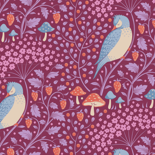 Tilda | Hibernation Collection: 100528 'Sleepybird' in Mulberry: by the 1/2m