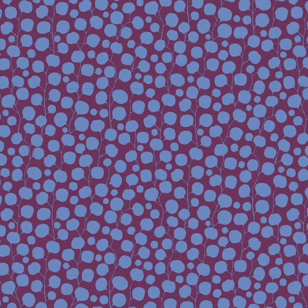 Tilda | Hibernation Collection: 110086 'Eucalyptus' Blender in Eggplant: by the 1/2m